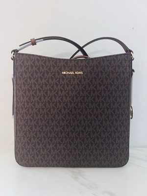 NWT Michael Kors Jet Set Travel Large Messenger Bag Crossbody Purse Brown