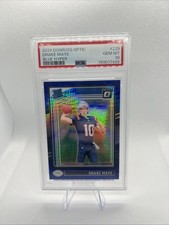 Drake Maye Rookie 2024 DONRUSS OPTIC RATED ROOKIE BLUE HYPER RC PSA 10