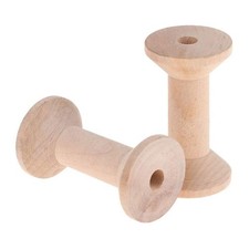 24Pcs Wooden Empty Thread Spools Large Unfinished Wood Spools Wire Weaving