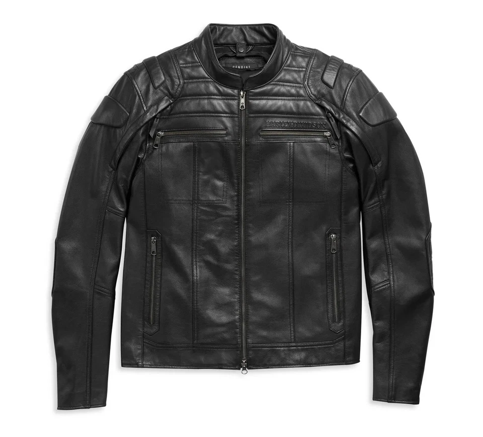 Chaqueta con capucha Harley-Davidson para hombre Auroral II 3 en 1 cuero de vaca calavera motociclista Foto 4 de 4