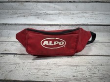 VTG Alpo Pet Foods Red/White Spell Out Logo Waist Bag Fanny Pack READ DISTRESSED