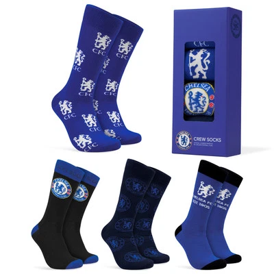 Chelsea F.C. Boys Socks 4 Pack Multipack Comfy Soft Accessories Gift