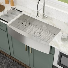 Logmey 36 Inch Farmhouse Kitchen Sink 36x20 Undermount Apron Front SS Farm Sink-