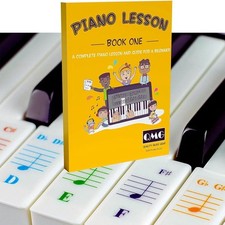 Color Piano and Keyboard Stickers Complete Note Music Yellow