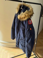 PARAJUMPERS youth down Parka High down fill 90/10 size 12-14 Blue with Hood