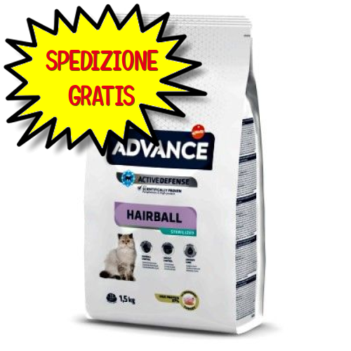 ADVANCE GATTO MANTENIMENTO ADULTO STERILIZED HAIRBALL TACCHINO 1,5 KG OF