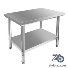 23.6"x 23.6"x 31.5" Stainless Steel NSF Commercial Kitchen Work Food Prep Table