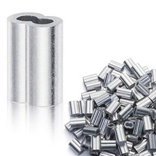 1/8" Aluminum Crimping Loop Sleeve 100PCS, Diameter Wire Rope and Cable 100