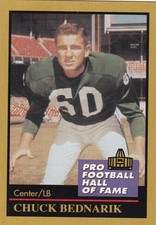 Chuck Bednarik Philadelphia Eagles HOF Enor 8 Football Card 1991 Pennsylvania