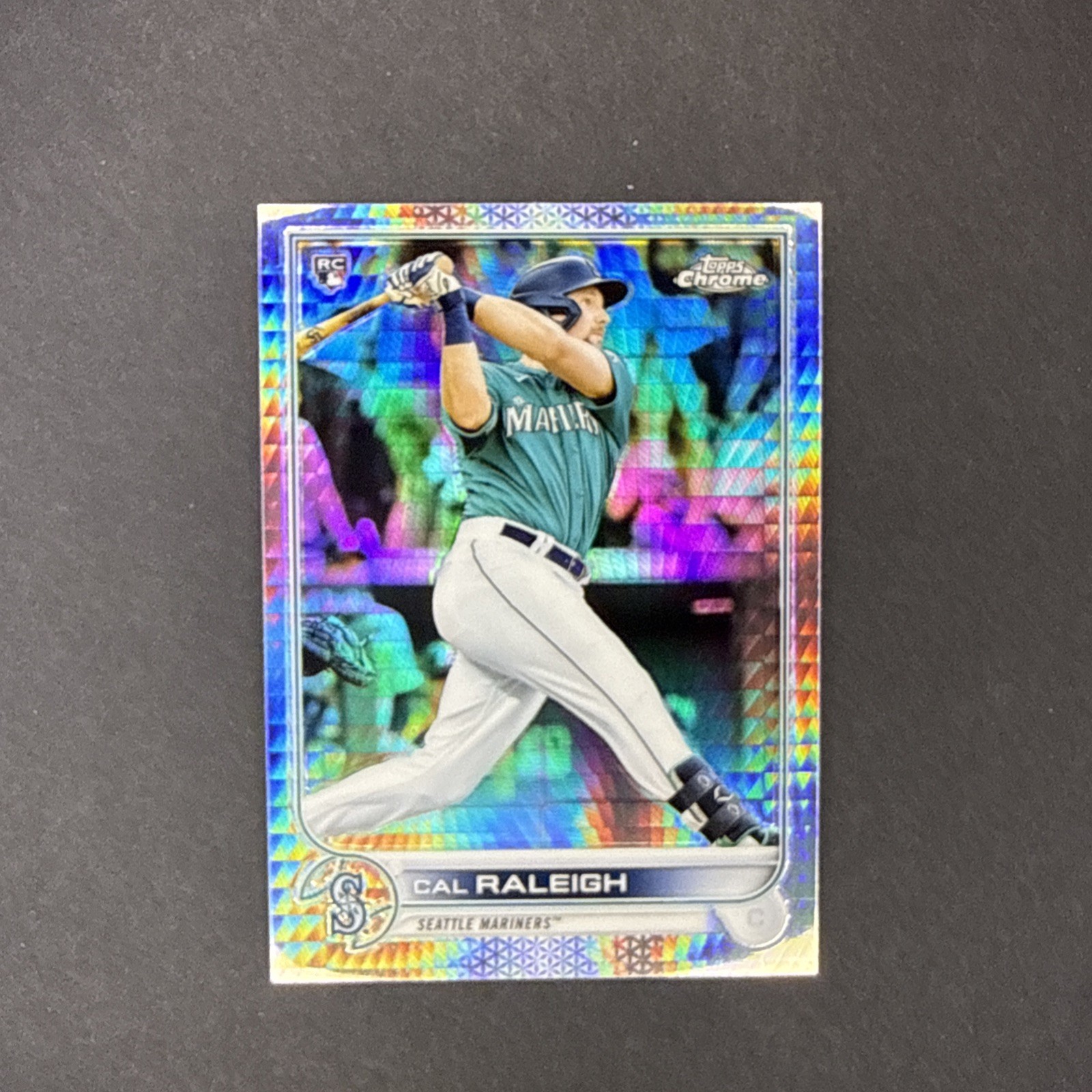 2022 Topps Chrome - Cal Raleigh #149 Prism Refractor (RC) Mariners Rookie