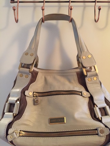 Jimmy Choo Mahala- gorgeous neutral color Smoke, EUC