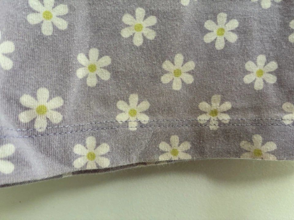 wonder nation Kid Girls Floral Cotton Elastic Waist Pull On Bike Shorts Lilac XL - Image 3 of 4