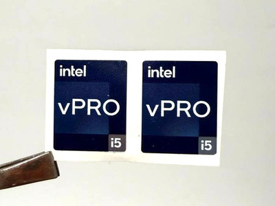2Pcs Intel vPRO i5 Laptop/PC Sticker Logo Case Badge Decal Small 14mm x 17mm