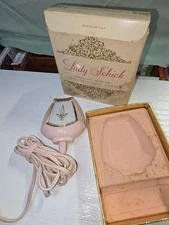 Vintage Pink Lady Sunbeam Shavemaster Electric Shaver Razor/Lady Schick Box