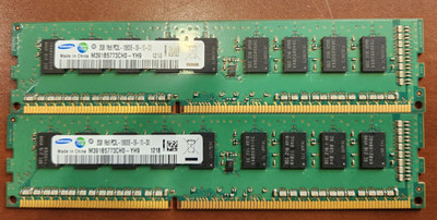 LOT OF 2 Samsung 2GB 1Rx8 PC3L-10600E (Low Voltage)Memory RAM M391B5773CH0-YH9