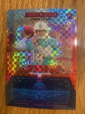 2025 Rookies & Stars Airborne Red Plaid Quinn Ewers RC #11 Dolphins QB