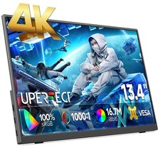 UPERFECT 4K Monitor 13.4" Portable Monitor USB C Laptop Extend Monitor Gaming