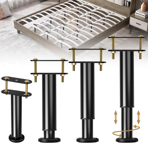 4 Pack Adjustable Height Center Support Leg for Bed Frame, Upgrade Under Bed ...