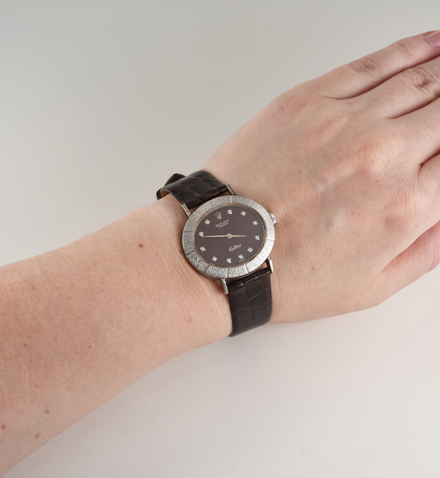 Vintage 1973 Rolex Cellini 18K White Gold Manual watch Ref. 3881 w/Diamonds