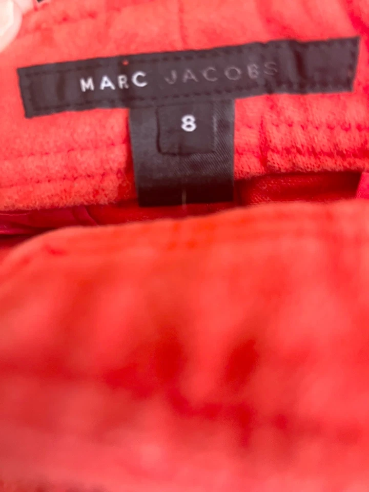 Minifalda Marc Jacobs para mujer talla 8 naranja roja boho hippie Y2K detalles de gamuza Foto 3 de 4