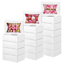Moretoes 36pcs 8x6x2.5 Cookie Boxes with Window, Strawberry Bakery Boxes for ...