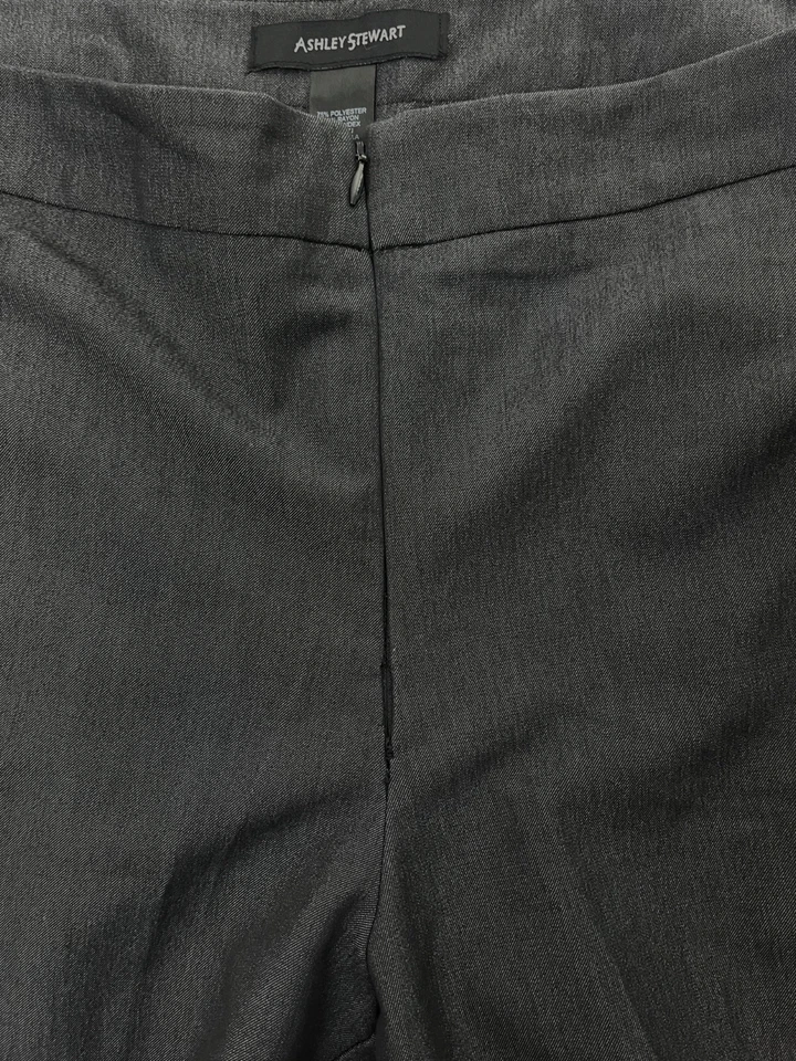 Pantalones Ashley Stewart para mujer 18W Plus gris elástico pierna recta cintura alta Foto 3 de 4