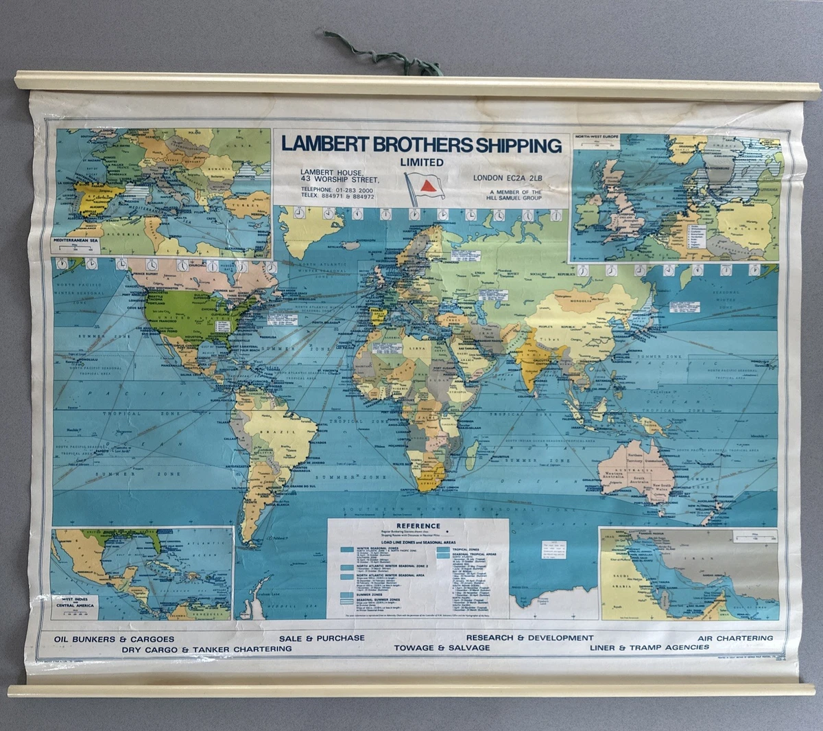 Vintage Original Antique World Maps & Atlases 1980-1989 Date Range