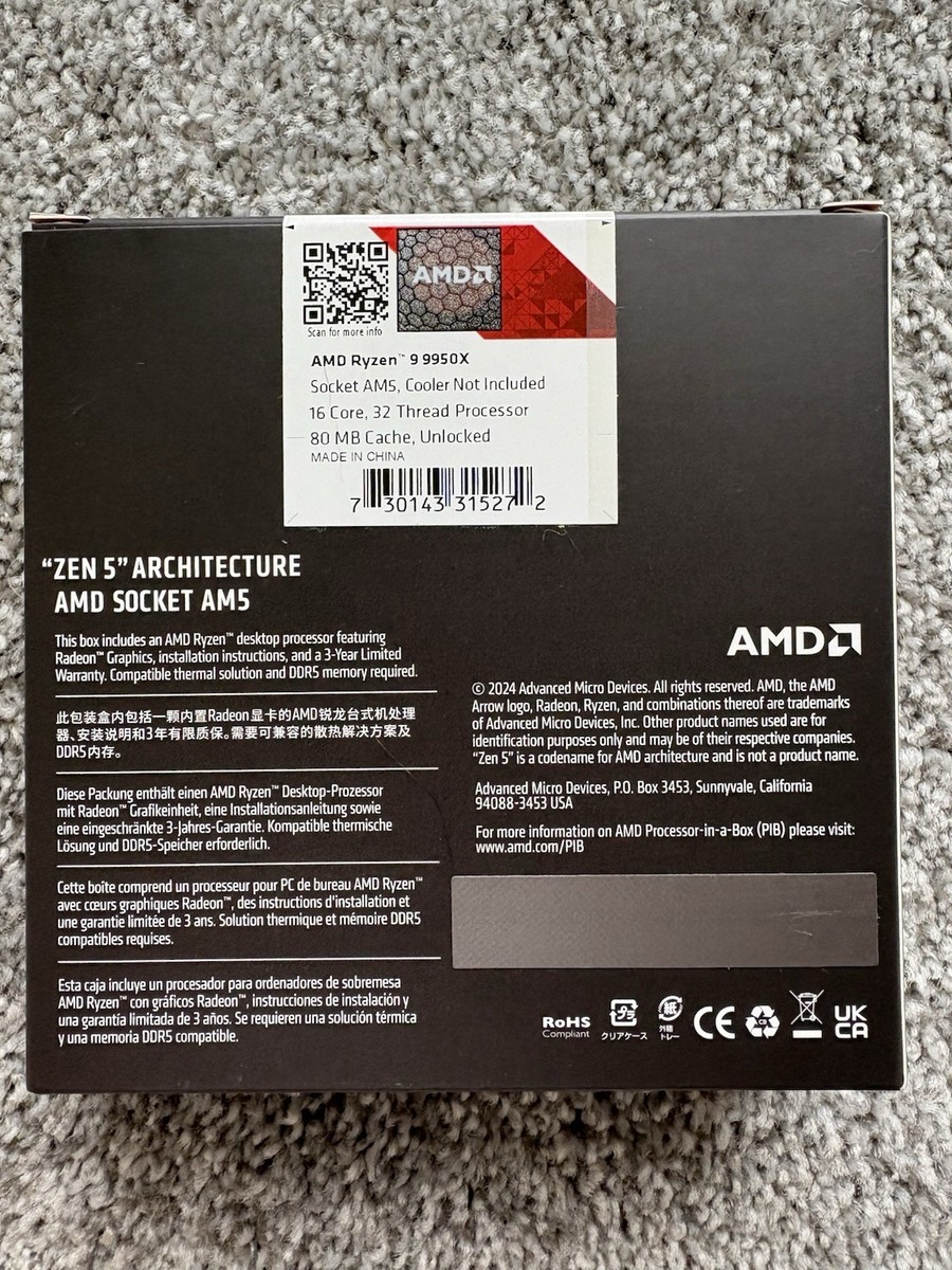 AMD Ryzen? 9 9950x Boxed-Version - AMD R9 - 5 7 GHz (100