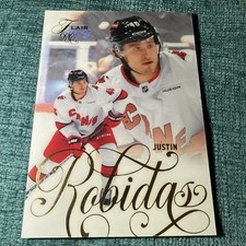 2025-26 UD Fleer Flair - Justin Robidas Rookie Card/Logo - Carolina Hurricanes