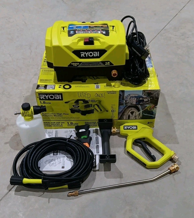RYOBI RY14AM12 1.8 GPM 1200 PSI Automotive High Flow Pressur