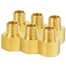 ChillWaves Brass Pipe Fitting, Reducer Adapter 3/8" FNPT x 1/4" MNPT, Yellow