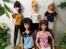 T-Shirt mit Muster F&uuml;r Mode Puppen: Normal Curvy Vintage Gro&szlig;