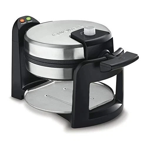 WAF-F30 Round Flip Belgian Waffle Maker, Black/Silver