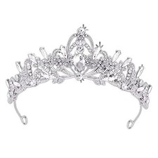 Tiara Crystal Crown Tiaras for Women Princess Crown for Women Girls Silver