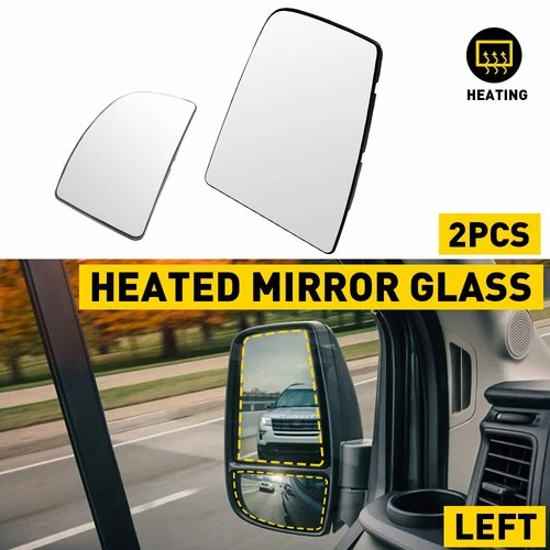 Fit For Ford Van Transit 2015-2022 Left Driver Side W/ Heated Mirror Glass 2pcs