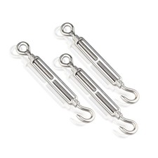3 Pcs M8 Turntable Hook and Eye Turntabuckles Adjustable Wire Rope Tensioner
