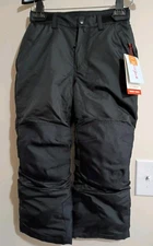 Cat & Jack Kids Snow Pants Sz MBlack Adjustable Waist 26" Pockets Lined NEW 