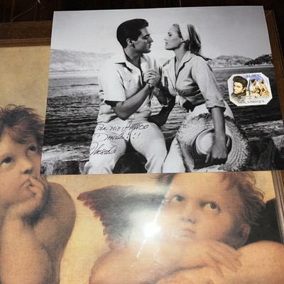 URSULA ANDRESS Autograph on Photo with Elvis + Unique Stamp Portraying the Diva