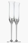 Vera Wang Wedgwood Champagne Flutes Bow Clear/Silver 70ml Set of 2 — photo 1