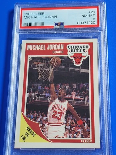 1989 Fleer #21 (PSA Graded 8) Michael Jordan / Looks Great !!