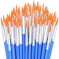50Pcs Round Paint Brushes Bulk, Small Paint Brushes Classroom Brushes round