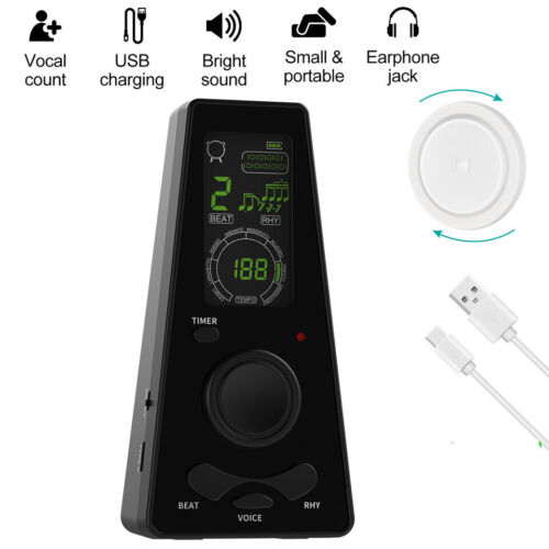 Electronic Digital Metronome W/ Timer Vocal Counting fr Piano Guitar Violin O5A7 - Picture 1 of 11