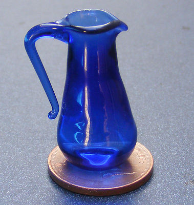Puppenhaus Maßstab 1:12 groß blau Glas Kanne Küche Getränk Zubehör G29b tumdee