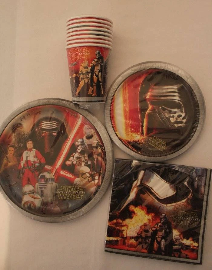 Juego de platos de fiesta Star Wars 104 piezas vajilla de papel cena postre tazas servilletas Foto 2 de 2