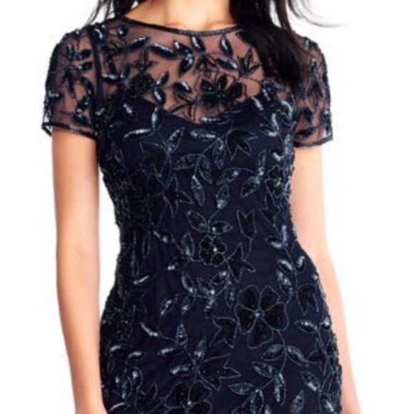 Adrianna Papell Long floral Beaded Godet Gown | eBay