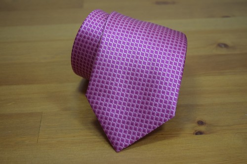 $840 New BRIONI Pink Purple Magenta Geometric Medallion Handmade Italy Silk Tie - Picture 6 of 19