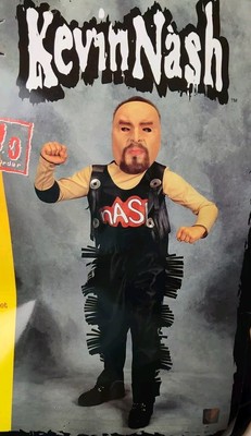 WCW Kevin Nash Childs Costume Medium (8-10) Mask Shirt Vest Pants New In Package