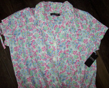 NWT Lauren Ralph Lauren White WATERCOLOR FLORAL Jersey Knit CAPRI Pajama Set L