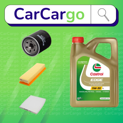 SERVICE KIT Fiat Grande Punto 1.4 Flex Petrol 2007-12 OIL AIR CABIN CASTROL OIL