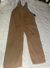 New Dickies Men's Brown Duck Canvas Workwear Jumpsuit Bib Overalls Size 42 x 30